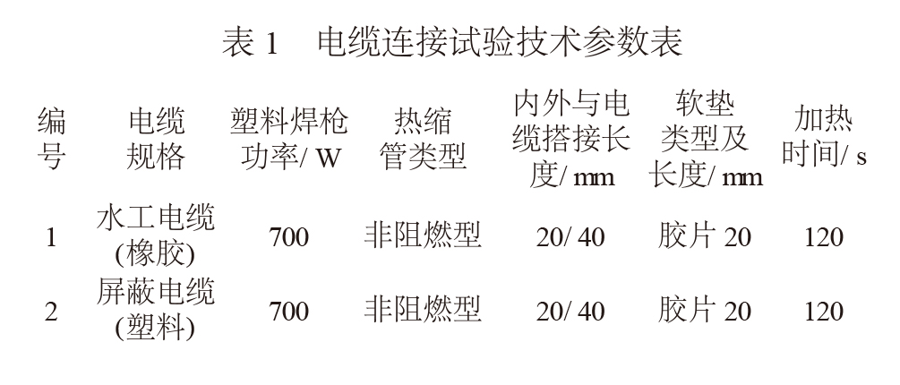 電纜連接試驗(yàn)技術(shù)參數(shù)表